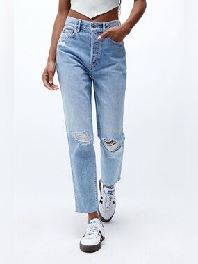 PACSUN Light Blue Ultra High Waisted Slim Fit Jeans